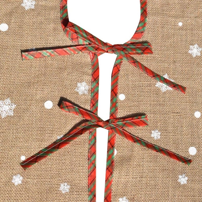 Amajoy Merry Christmas Tree Skirt White Snowflake Burlap Tree Skirt for Xmas Decor Home Decorative Tree Skirt with Inspirational Messages Imprinted Festive Holiday Decoration, 30 Inch in Diameter - Image 3